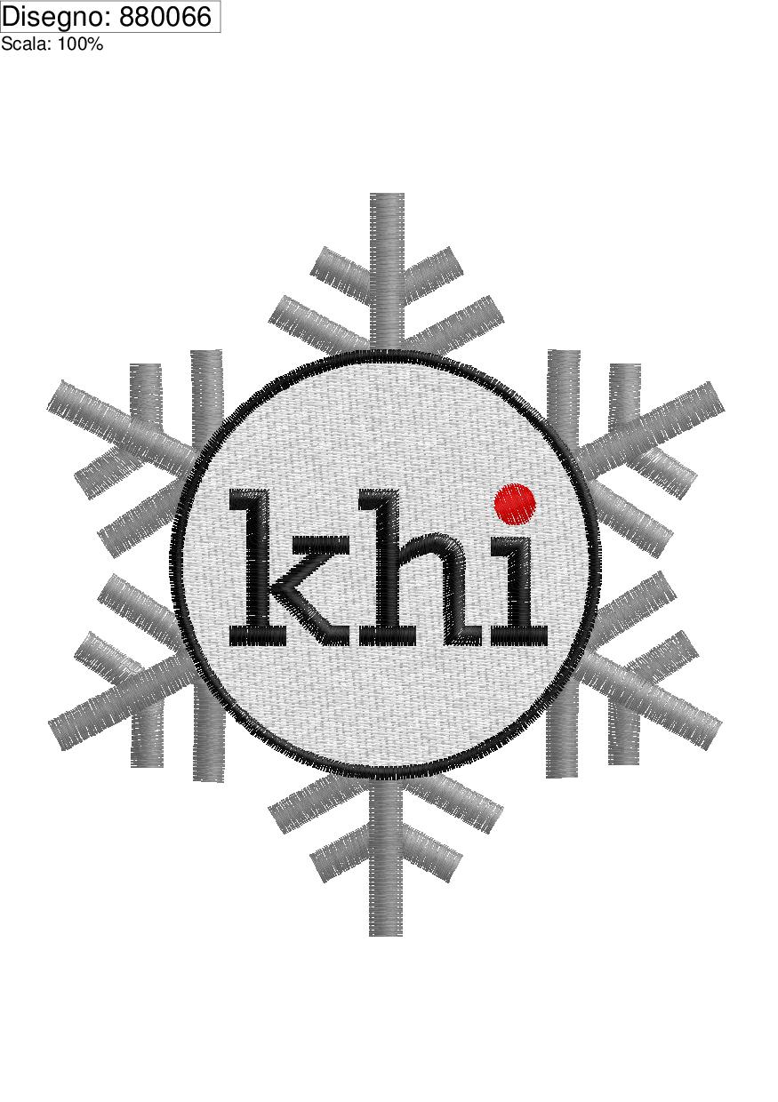 Ricamo Logo fiocco di neve Khi cm.13 x 14