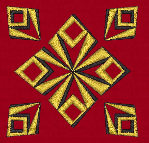 Icona file di ricamo Decoro Quadro cm. 11 x 11
