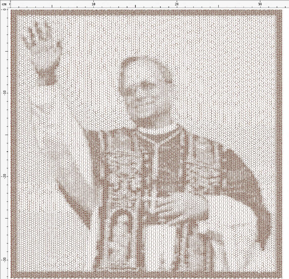 Miniatura file di ricamo Papa Leone XIV Robert Francis Prevost, ricamo su cuscino o quadro cm. 33 x 33