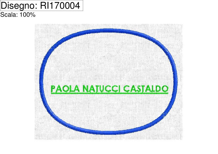 Icona file ricamo Ovale PAOLA NATUCCI su base cm.9