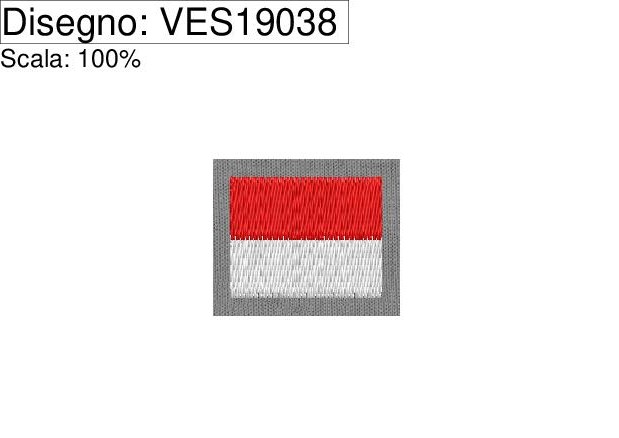 Miniatura programma Ricamo Bandiera POLONIA su base cm. 2,5