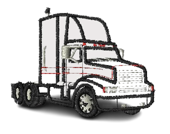 Icona file ricamo piccola motrice truck americano su base cm.7