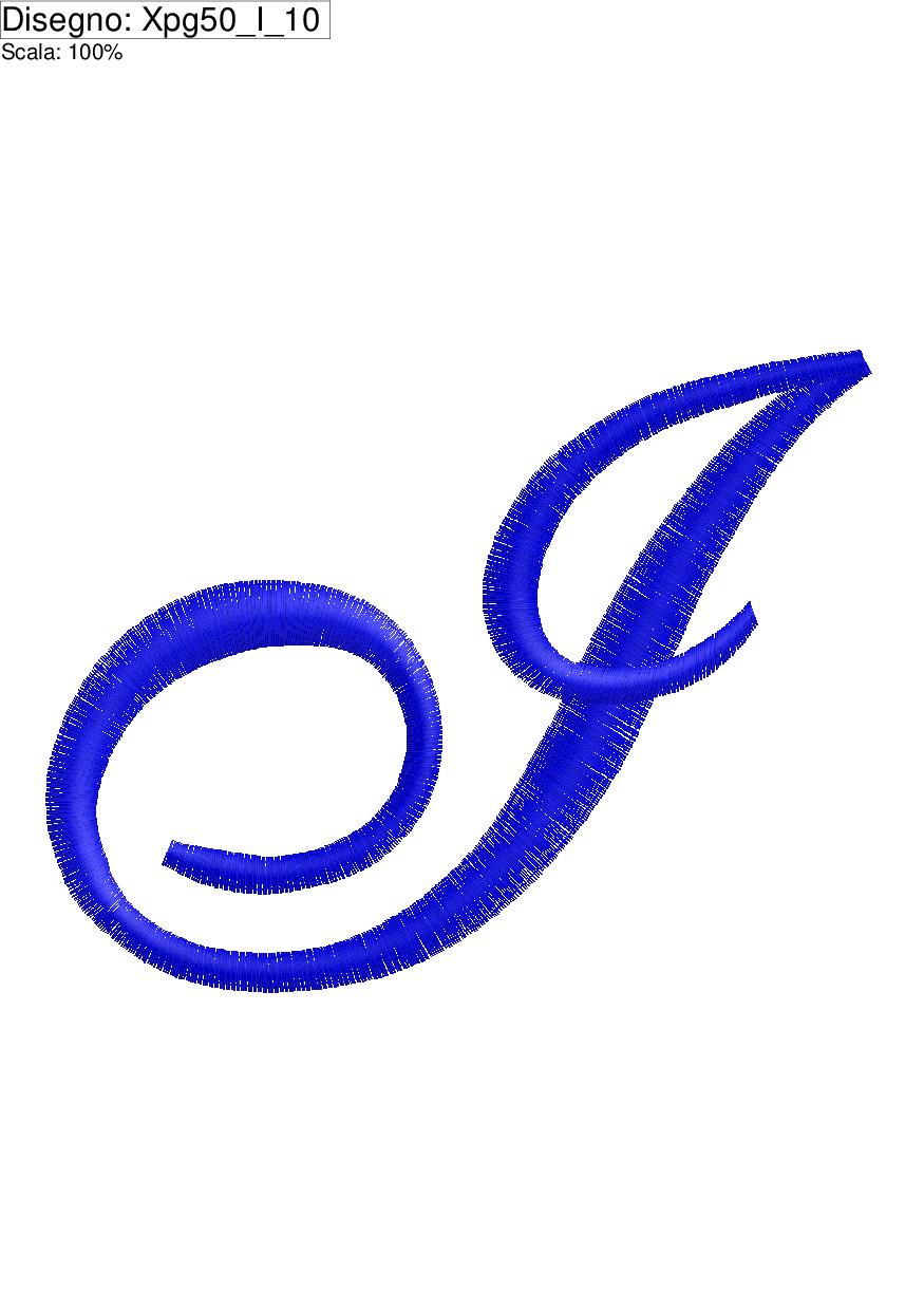 Miniatura ricamo Iniziale lettera (I) su altezza cm.10