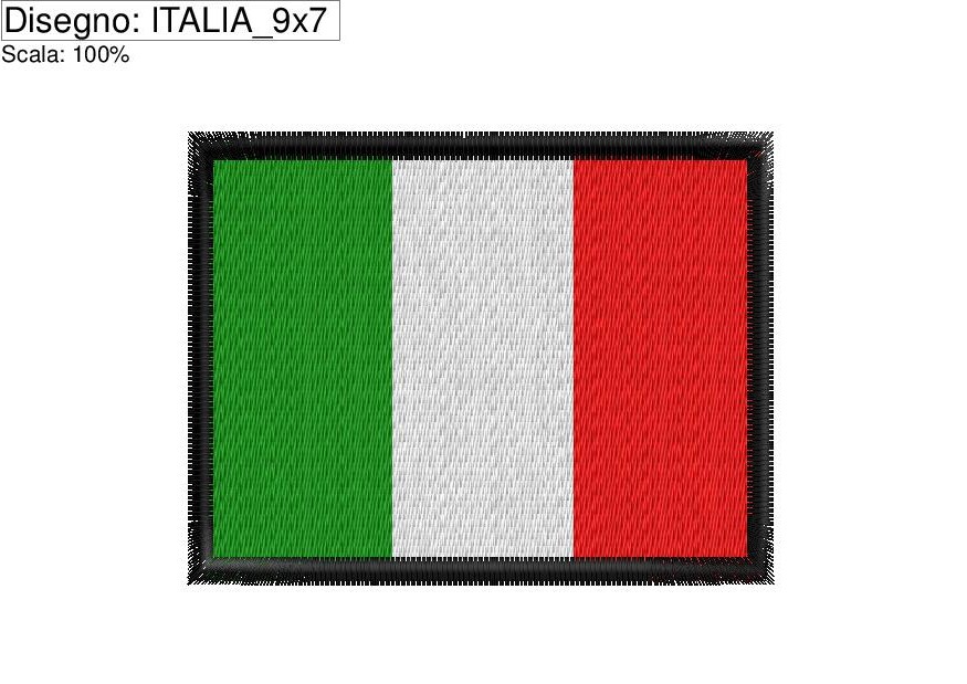 Ricamo Bandiera ITALIANA centimetri 9_x_7