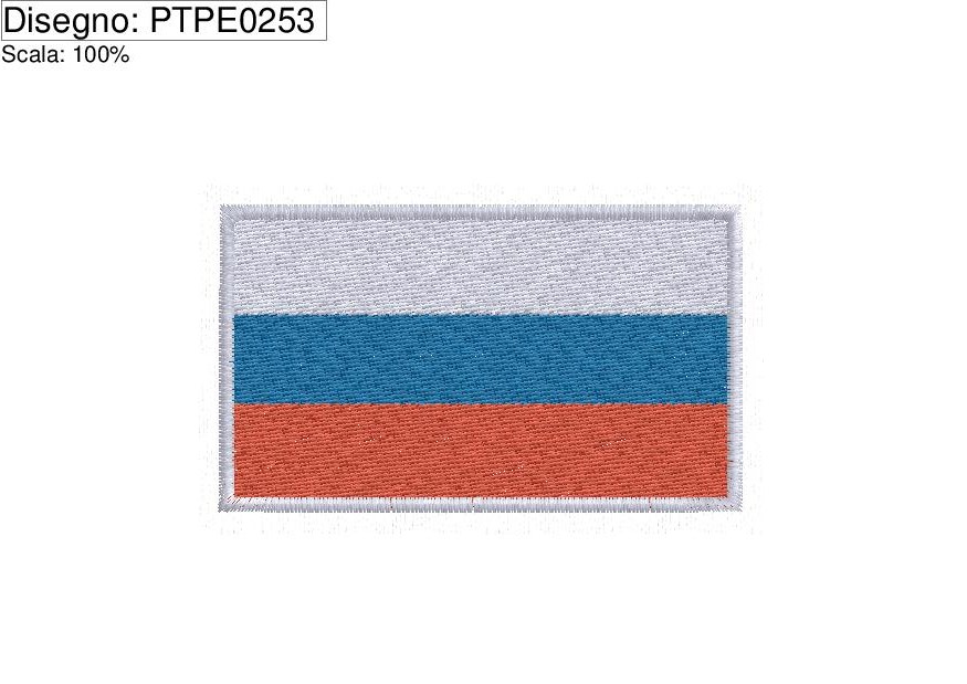 Ricamo Patch bandiera russa 80x47 mm.