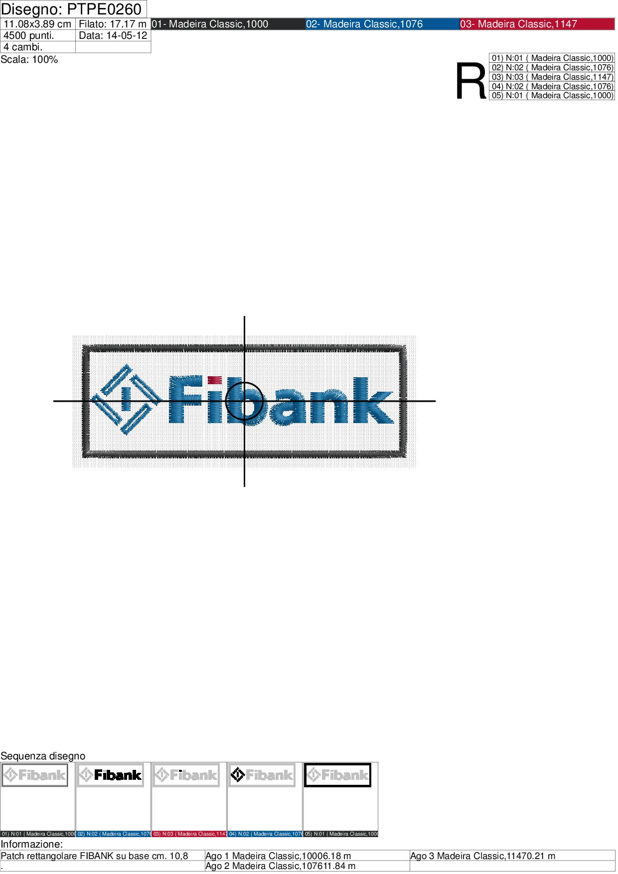 Messa in carta ricamo Patch FIBANK