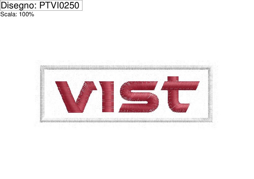 Ricamo  Patch VIST su base cm.10
