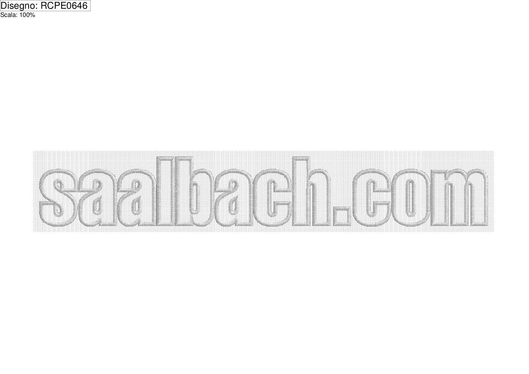 Ricamo SAALBACH.COM studiato per laser a ponte