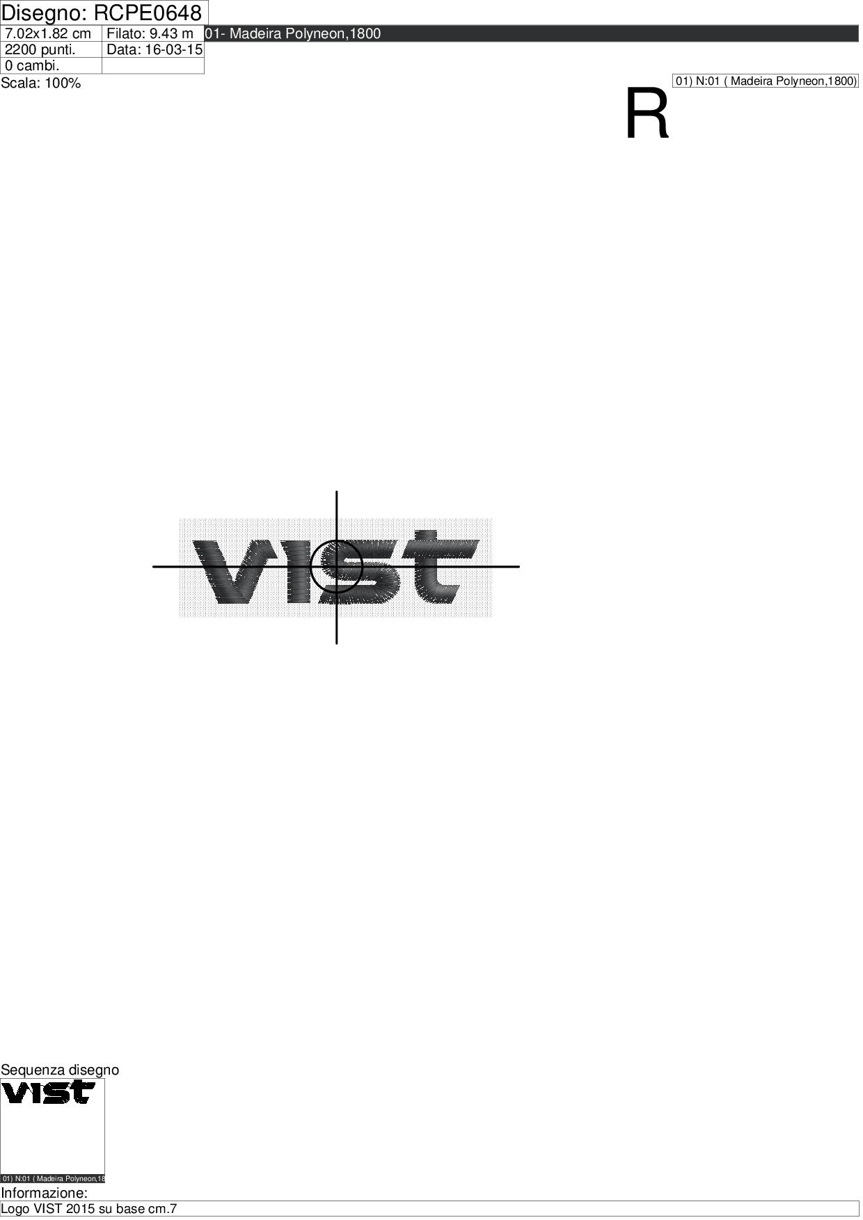 Messa in carta logo VIST 2015 su base cm.7