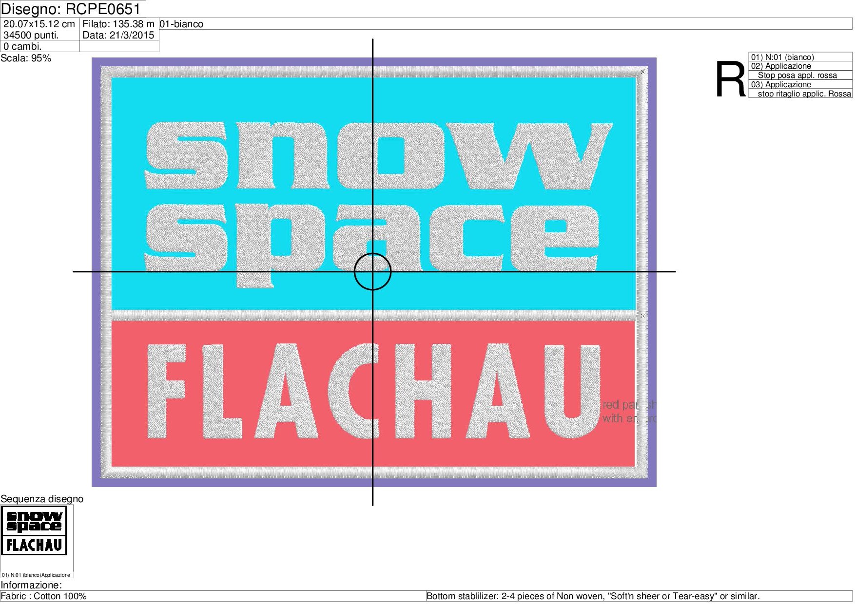 messa in carta  SNOW SPACE FLACHAU su base cm.20