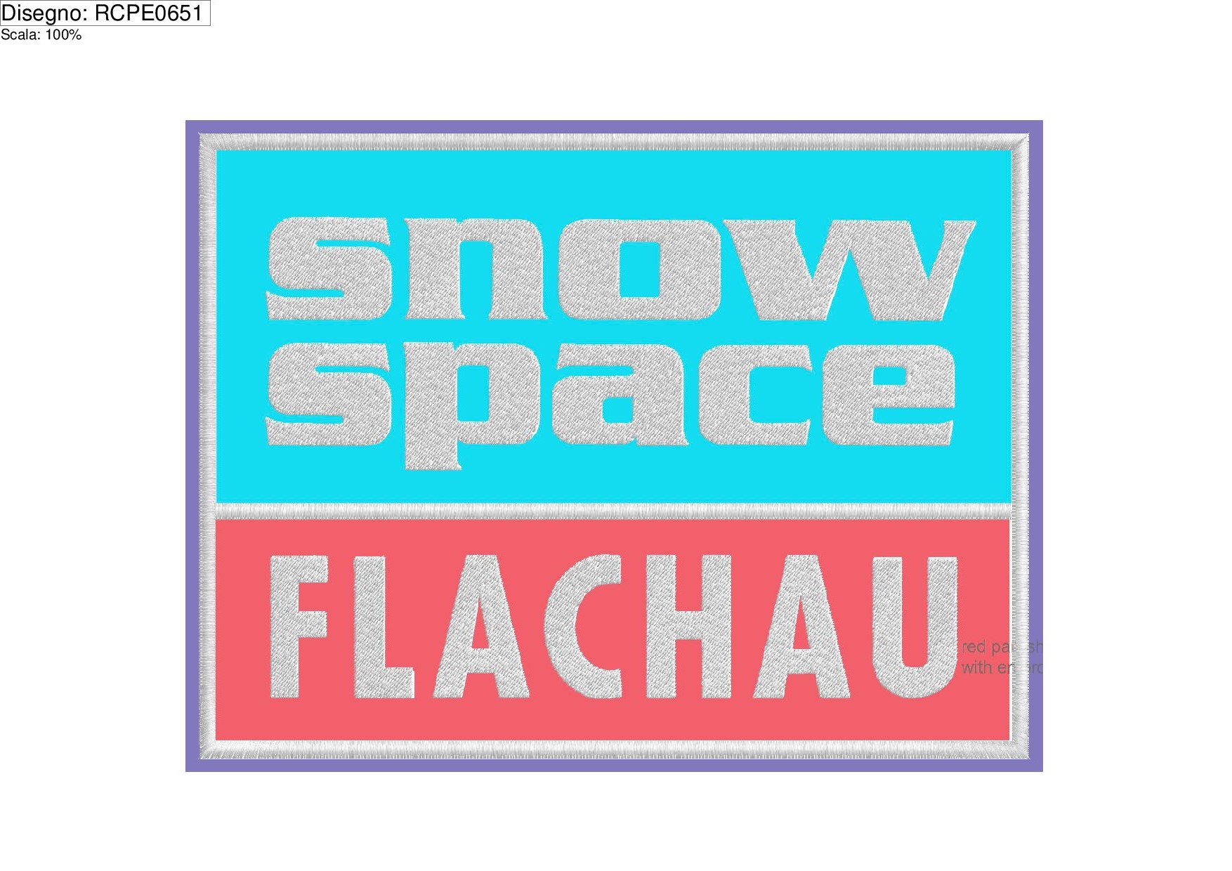 Ricamo  SNOW SPACE FLACHAU su base cm.20