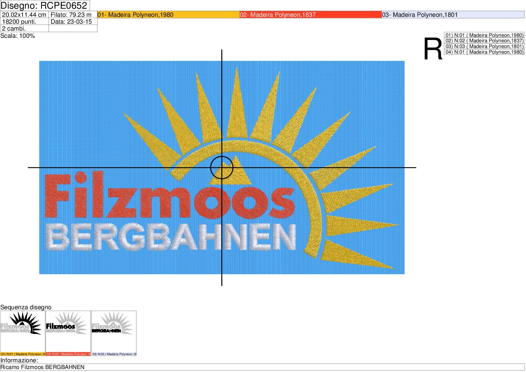 Messa in carta ricamo DIRETTO Filzmoos BERGBAHNEN