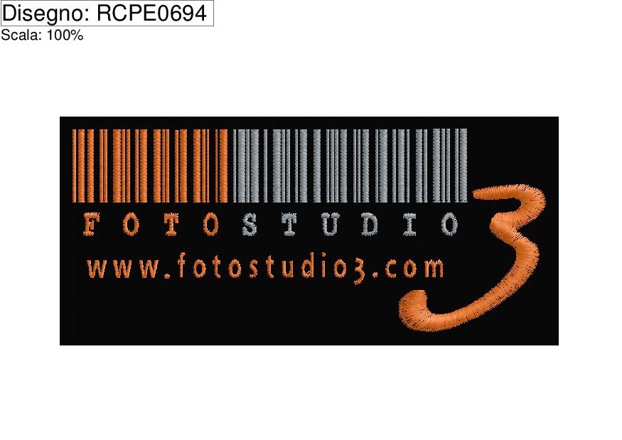 Ricamo  con rasafili FOTOSTUDIO 3 su base cm.11,5
