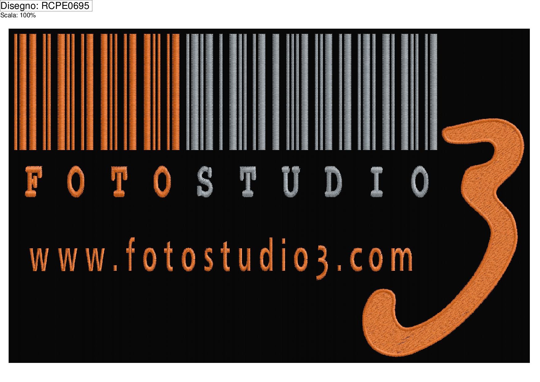 Ricamo  con rasafili FOTOSTUDIO 3 su base cm.28