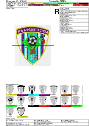 Foglio lavorazione STEMMA CALCIO FCD ASPARETTO CEREA