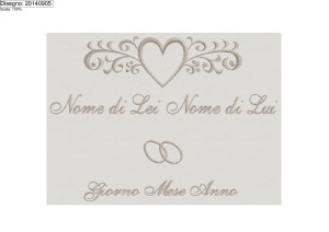 ricamo nome sposi su cuscino cod.20140905