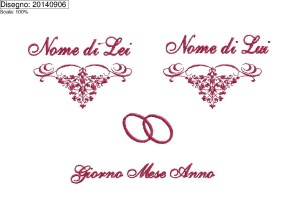 ricamo nome sposi su cuscino cod.20140906