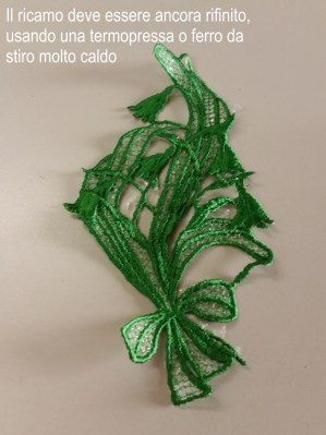 Prova ricamata con filo VERDE Ramage GRANDE