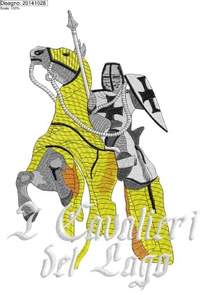 Ricamo I cavalieri del lago cm.28 x 20