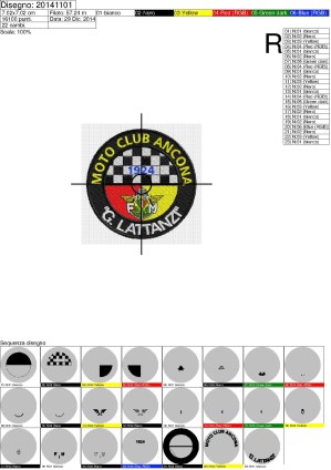 Foglio di lavorazione ricamo MOTOCLUB ANCONA