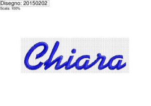 Ricamo nome Chiara su base cm.10 programma di ricamo