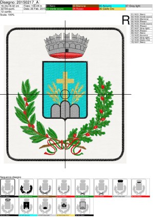 Folgio di lavorazione programma ricamo18x16 Comune di Monte Urano