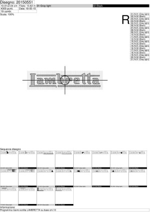 Foglio di lavorazione  ricamo scritta LAMBRETTA  cm.10