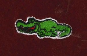 Ricamo reale Coccodrillo su base mm.31