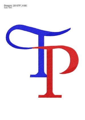 Ricamo INIZIALI T.P. per ricamare su retro camicia o felpa