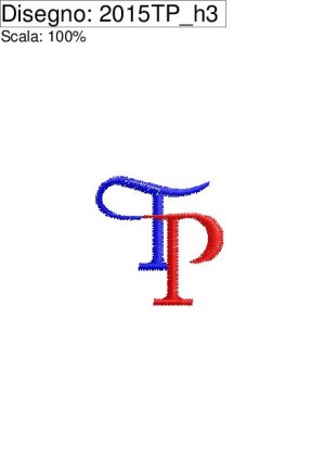 INIZIALI T.P. alte 30 mm.per ricamare su camicia, fazzolettino o altro capo personale