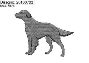 Icona ricamo raffigurante un cane in ferma