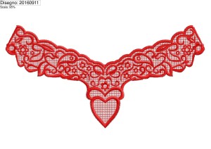 Icona in A4 ricamo scollatura anteriore ricamo Lace 