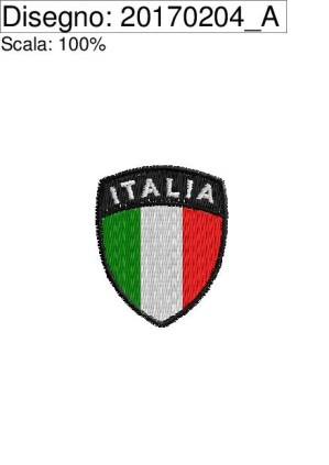 Icona programma da ricamo stemma Ufficiale ITALIA misura cm. 3 x 3,5