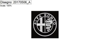 Miniatura ricamo logo monocolore ALFAROMEO diametro cm.4