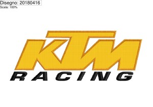 Miniatura Programma di ricamo scritta KTM RACING applic. su base cm. 18