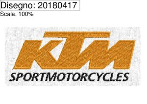 Miniatura Programma di ricamo scritta KTM SPORTMOTORCYCLE su base cm.9