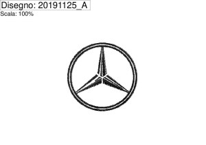 Icona Programma di ricamo logo mercedes benz DIAM. 50 mm.