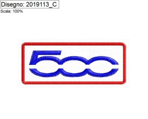 Miniatura programma di ricamo patch Logo --500-- cm. 9 x 3,5