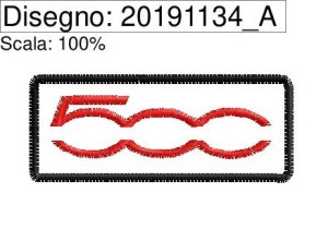 ICONA Programma di ricamo patch Logo 500 cm. 6 x 2,5