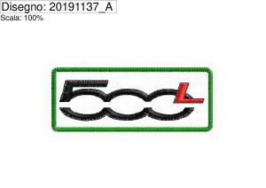 Miniatura Programma di ricamo patch Logo 500 L cm. 9 x 3,5