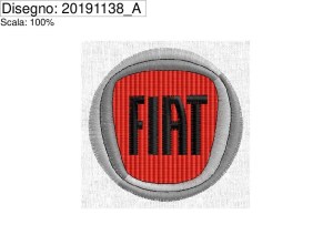 Miniatura Programma di ricamo bollo fiat tridimensionale diam. cm.7