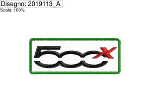 Icona Programma di ricamo patch Logo 500 X cm. 9 x 3,5