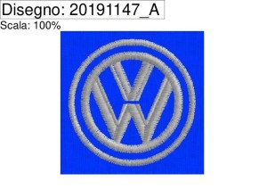 Miniatura Programma di ricamo nuovo logo WOLKSWAGEN diam. 5 cm.