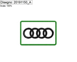 Miniatura Programma di ricamo logo AUDI su base cm.6