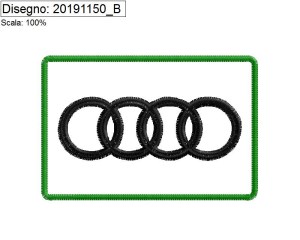 Icona Programma di ricamo logo AUDI su base cm.9
