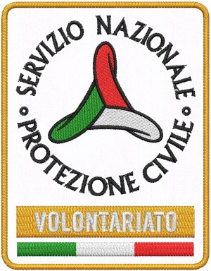 Icona file di ricamo stemma ufficiale 2026 VOLONTARIO PROTEZIONE CIVILE NAZIONALE