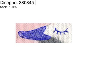 Ricamo Becco e occhio ricamato su lavorazione jacquard maglia.