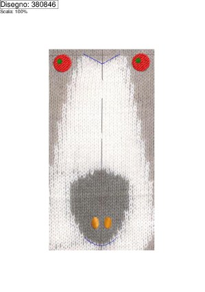 Ricamo occhi e narici su lavorazione jacquard