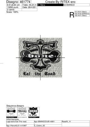 461774 Foglio di lavorazione
