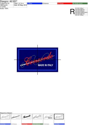 Foglio di lavorazione RICAMO Logo su pattina Concorde